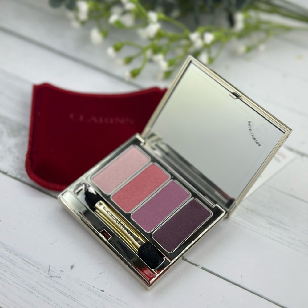 Clarins 4-Colour Wet & Dry Eyeshadow Palette 07 Lovely Rose .2oz NEW IN BOX